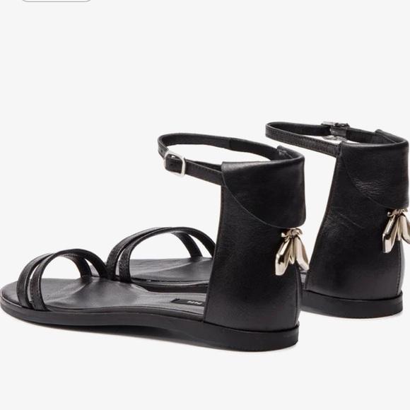 Patrizia Pepe Leather Black Sandals Size 6.5 (37) - Picture 1 of 6